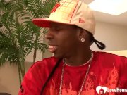 Oiled up black babe with big tits penetrated 3/16