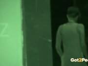 Public Pissing - Night vision catches a hot European peeing outside 16/16