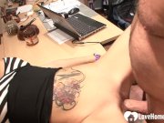 Fat dude sucked off by a thirsty babe 13/16