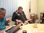 Fat dude sucked off by a thirsty babe 3/16