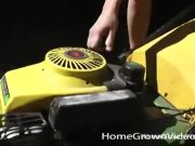 Big tit brunette gardening then sucking cock 3/16