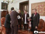 Horny babes are fucked in a hot gangbang 1/16