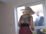 UK subslut rammed hard in ass and cunt 5/16