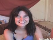 Hairy amateur lesbian strap on fucking 1/16