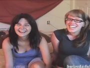 Hairy amateur lesbian strap on fucking 3/16