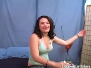 Gorgeous hairy amateur masturbates with a toy 1/16