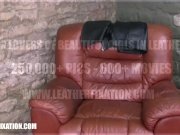 Kinky babes explore feeling of leather on big natural boobs and hot bodies 1/16