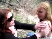 Two thick amateur lesbos play outdoors 4/16