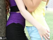 Glamkore Daphne shares a double dildo with the lovely Aislin 1/16