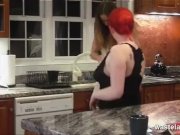 Submissive Lesbian Keeps Her Femdom Mistress Entertained In The Kitchen 8/16