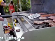 BLUE PILL MEN - Old Men Have A Cookout With Teen Stripper Jeleana Marie 1/16