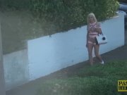 Busty British bimbo drilled hard in all of her holes 3/16