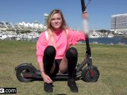 Bisexual teen Chloe Foster flashes her pussy in public 2/16