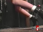 Dyke femdom spanks and whips her restrained submissive 16/16