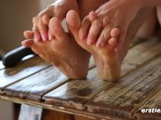 Very Hairy Amateur Nora Fucks Dildo in Kitchen 6/16