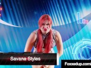 Young Black Jenna Foxx & Tattooed Red Savana Styles Wrestle! 2/16