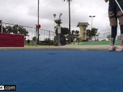 College girl Kinsley Anne sucks  dick in a parked car 4/16