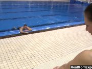 Hot MILF Fucks A Young Guy At The Pool 1/16