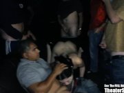Petite Pale Party Chick GangFucked in Porno Theater 12/16