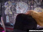 Horny Milf Julia Ann Rubs Her Wet Pussy In Black Lingerie! 2/16