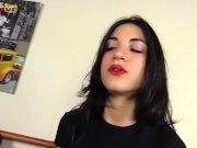 Horny Brunette in stockings Riding a dildo 3/16