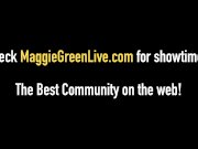 Dirty Talking Maggie Green Fucks, Sucks & Squirts In 3some! 1/16