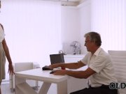 OLD4K. Tanned brunette facialized after amazing sex with old boss 2/16