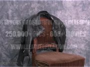 Busty babes tease in tight leather bra jacket boots and skirt kinky fetish 1/16