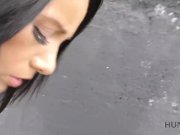 HUNT4K. Girl has lost money so she earns it by making her BF cuckold 10/16