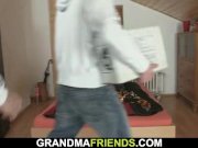 Old blonde riding and sucking at same time 2/16