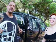 Voluptuous Ginger Fucked Hard By Muscled Stud Outdoors 3/16