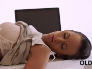 OLD4K. Old daddy penetrates smoking-hot secretary in several poses 11/16