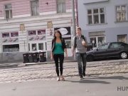 HUNT4K. Tourist for money let tricky man stretch GF all over couch 7/16
