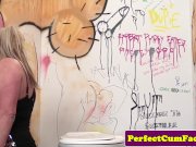 UK babe tugs out facials at the gloryhole 10/16
