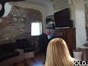 Old man vs teen girl intense orgasm and sensual kissing in the bedroom 2/16