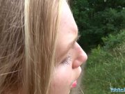 Public Agent Horny blondes tight body fucked for cash in forest 13/16