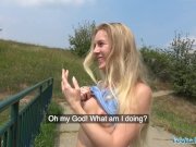 Public Agent Horny blondes tight body fucked for cash in forest 7/16