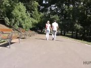 HUNT4K. Poor cuckold watches girlfriend nailed in various positions 1/16