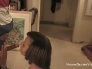 Fit ebony milf sucking and fucking a white cock 2/16