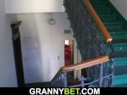 He brings busty old grandma home for play 1/16