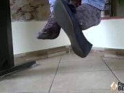 Teen takes off socks and shows her feet 5/16