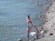 Nudist girls expose bodies at the beach 8/16