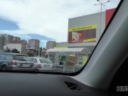 HUNT4K. Guy penetrates sexy girl in his car while cuckold is around 1/16