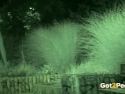 Night vision pissing for tattooed hottie! 15/16