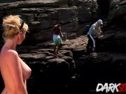 Blonde Tarra White interracial threesome 1/16