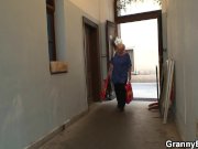 Busty blonde granny pleases an young guy 3/16