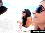 Cum Swapping Milfs Sara Jay & Miss Raquel Get 2 Black Cocks! 4/16