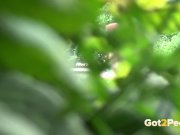 Watch this hot redhead pissing in public! 16/16