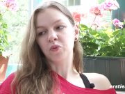 Sexy Matilda Rubbing Shaved Pussy on the Kitchen Table 3/16