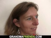 Hairy old mature woman swallows two cocks at once 4/16